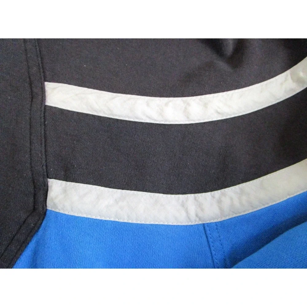 Vintage Rugby Sweater Mens Medium Blue‎ Black Carolina Colorblock Retro Cropped